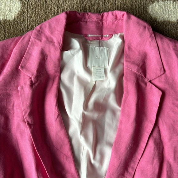 Hot Pink Linen Blazer - Picture 4 of 7
